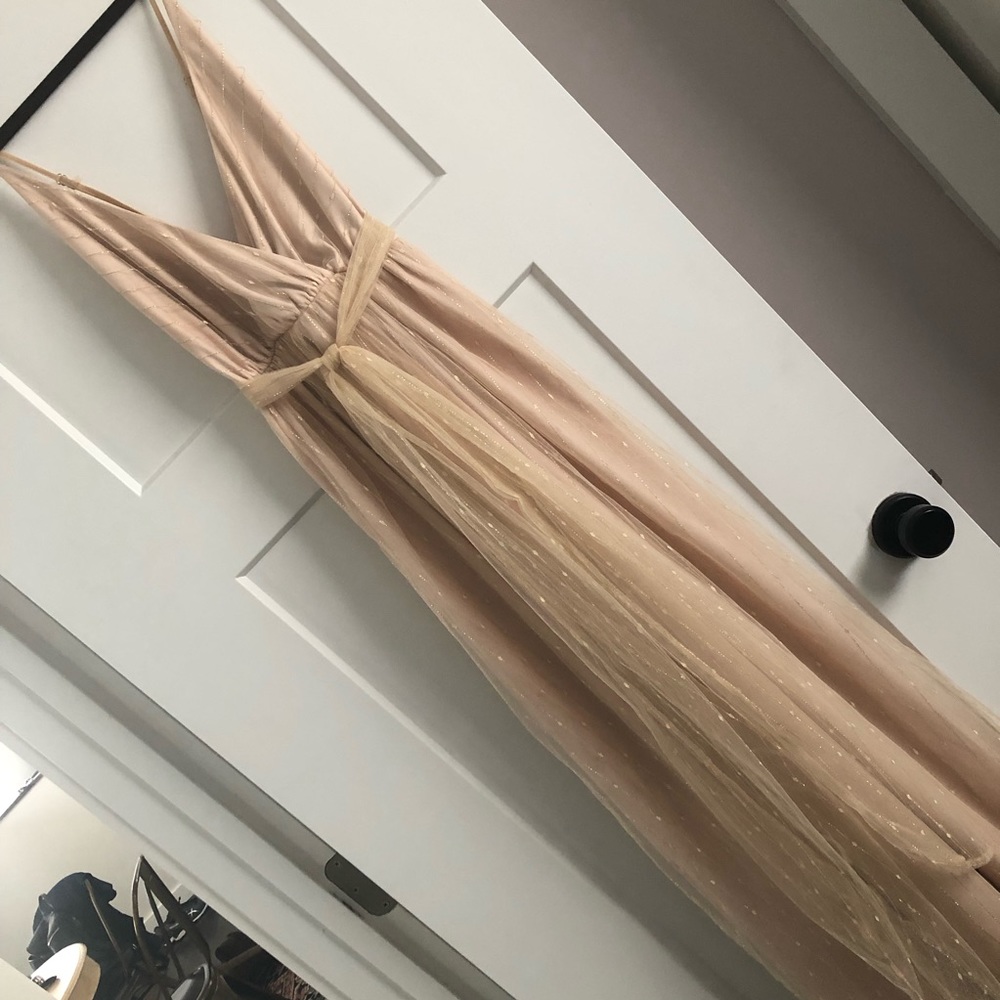 Nude and Gold Maxi Dress
